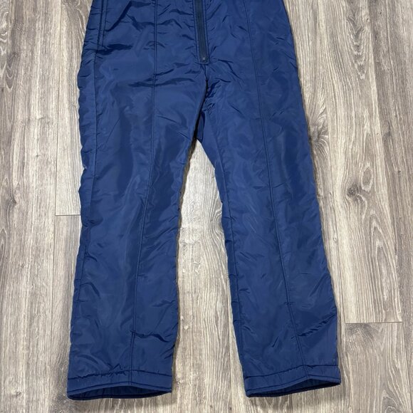 VTG Topher Mens Ski Pants Overalls Bib Ski Suit Suspenders 70s 80s M Blue Retro - Picture 5 of 15